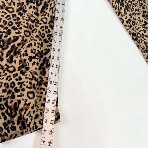 Torrid Trousers Women's 3X Black & Brown Leopard Tie Front Stretch Tapered Legs - Picture 4 of 12